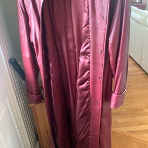 Red leather coat.   Large tall.